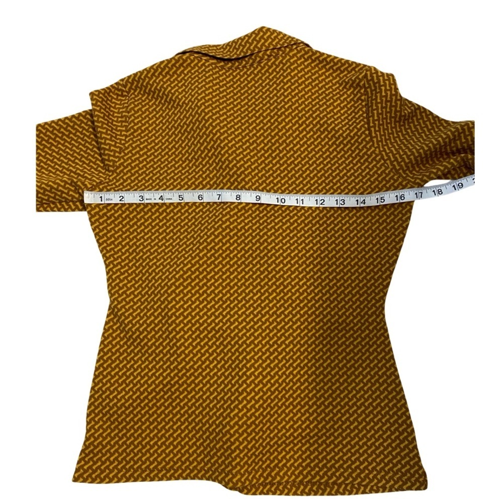 KOTON Buttoned Detailed Patterned Shirt Size M Mustard - Picture 14 of 17